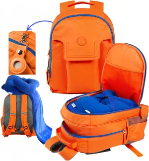 3pc Kids Travel Backpack Set  kids travel blanket and pillow set | AirTag holder included | Toddler road trip essentials & Kids travel essentials ages 4-10