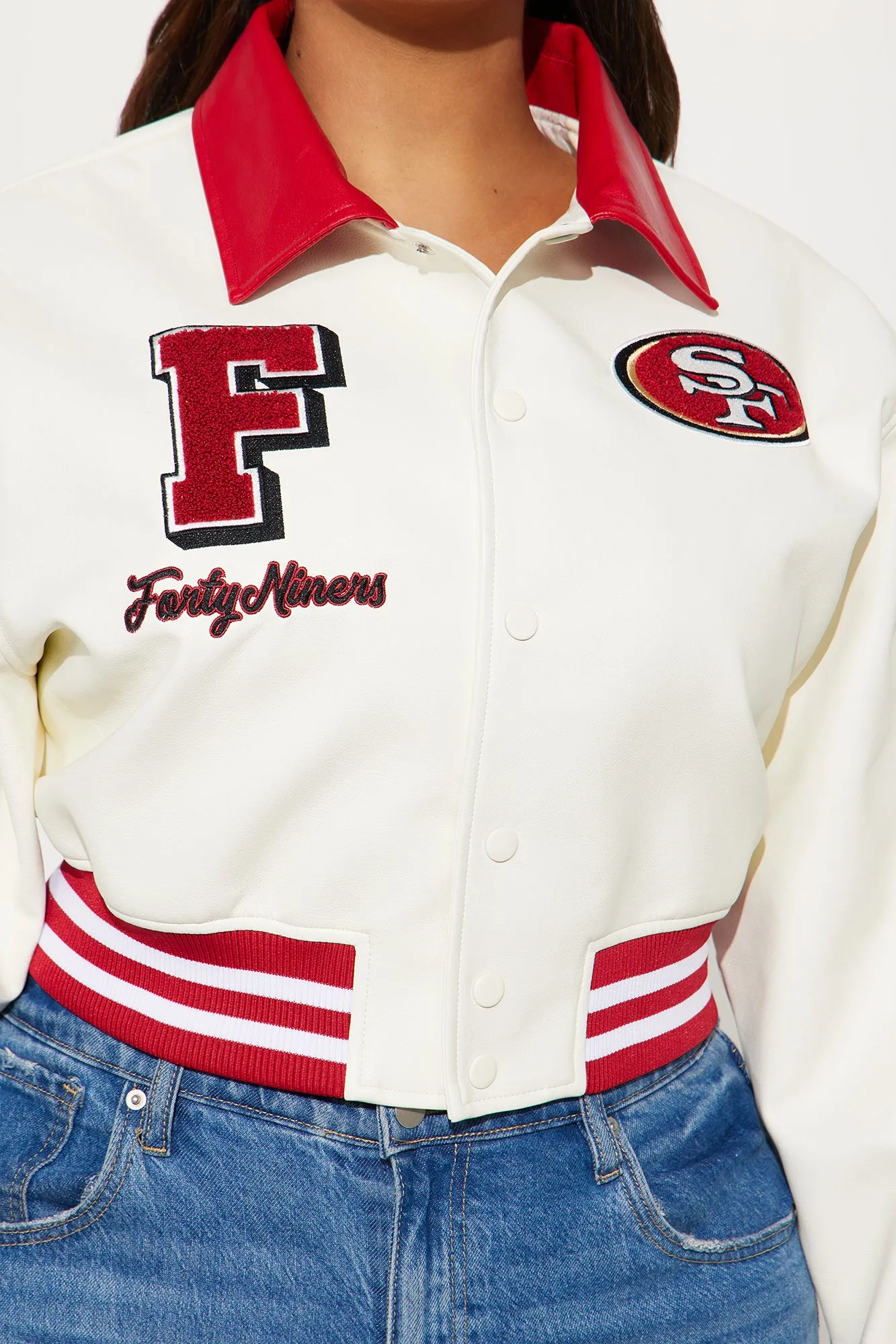 49ers Team Bomber Jacket - Cream