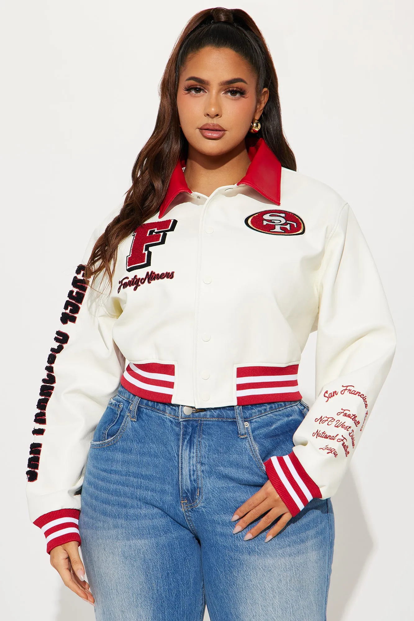 49ers Team Bomber Jacket - Cream