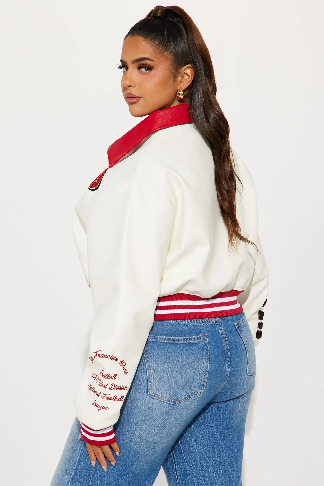 49ers Team Bomber Jacket - Cream