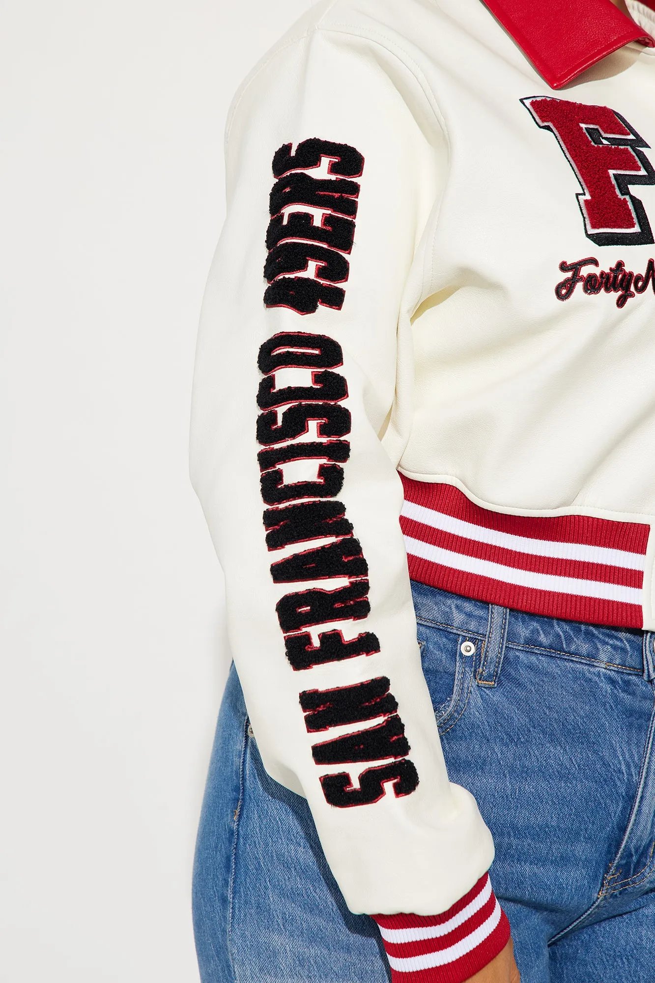 49ers Team Bomber Jacket - Cream