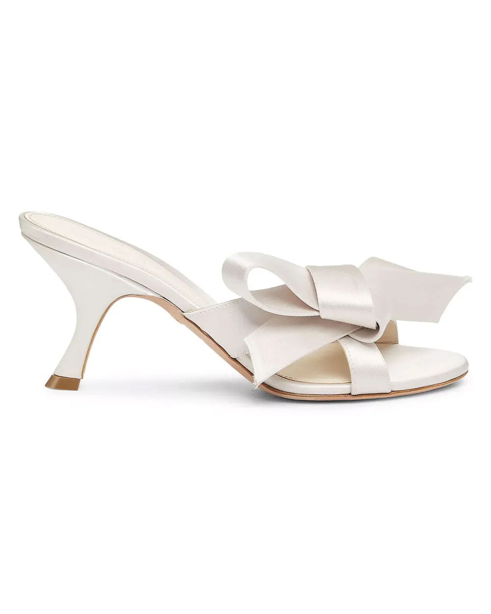 75mm Bow-Detailed Satin Pump in Ivory