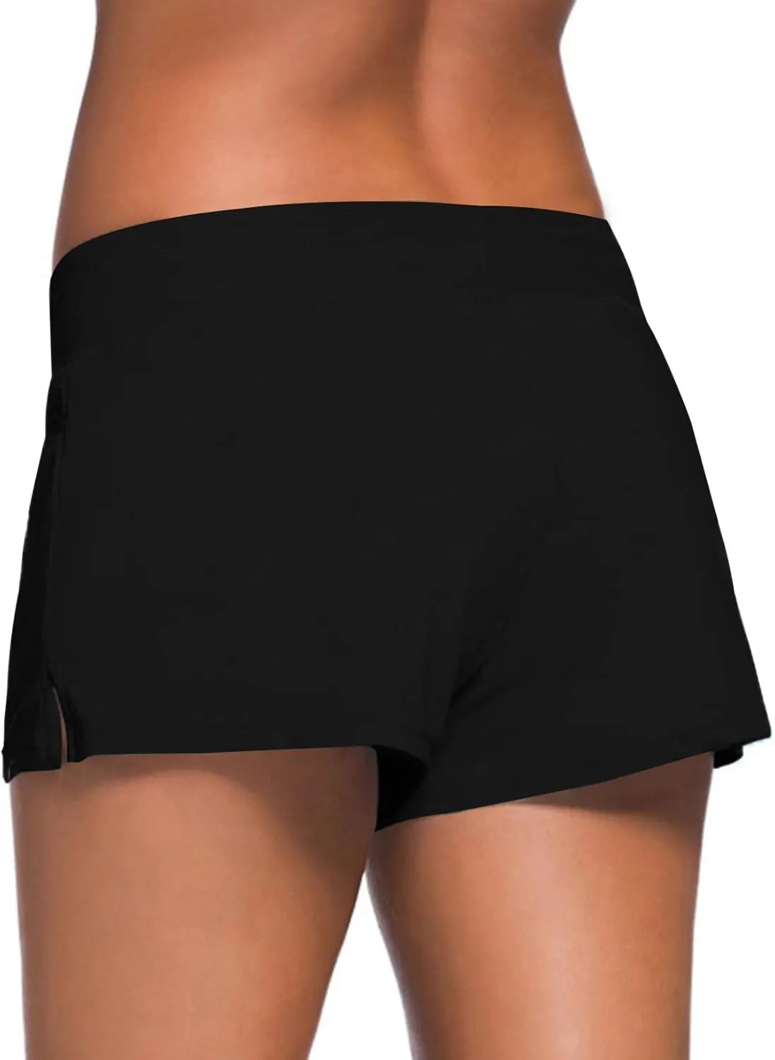 Aleumdr Womens 3" Waistband Swimsuit Bottom Boy Shorts Swimming Panty(Available in Plus)
