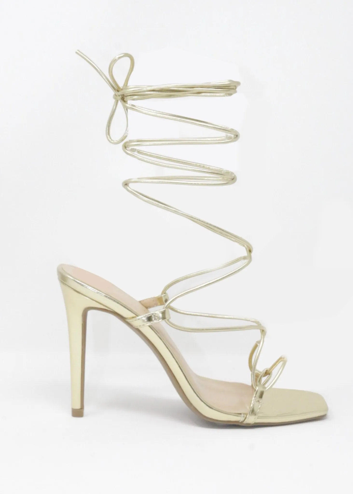 Ana Gold Lace-up Heel