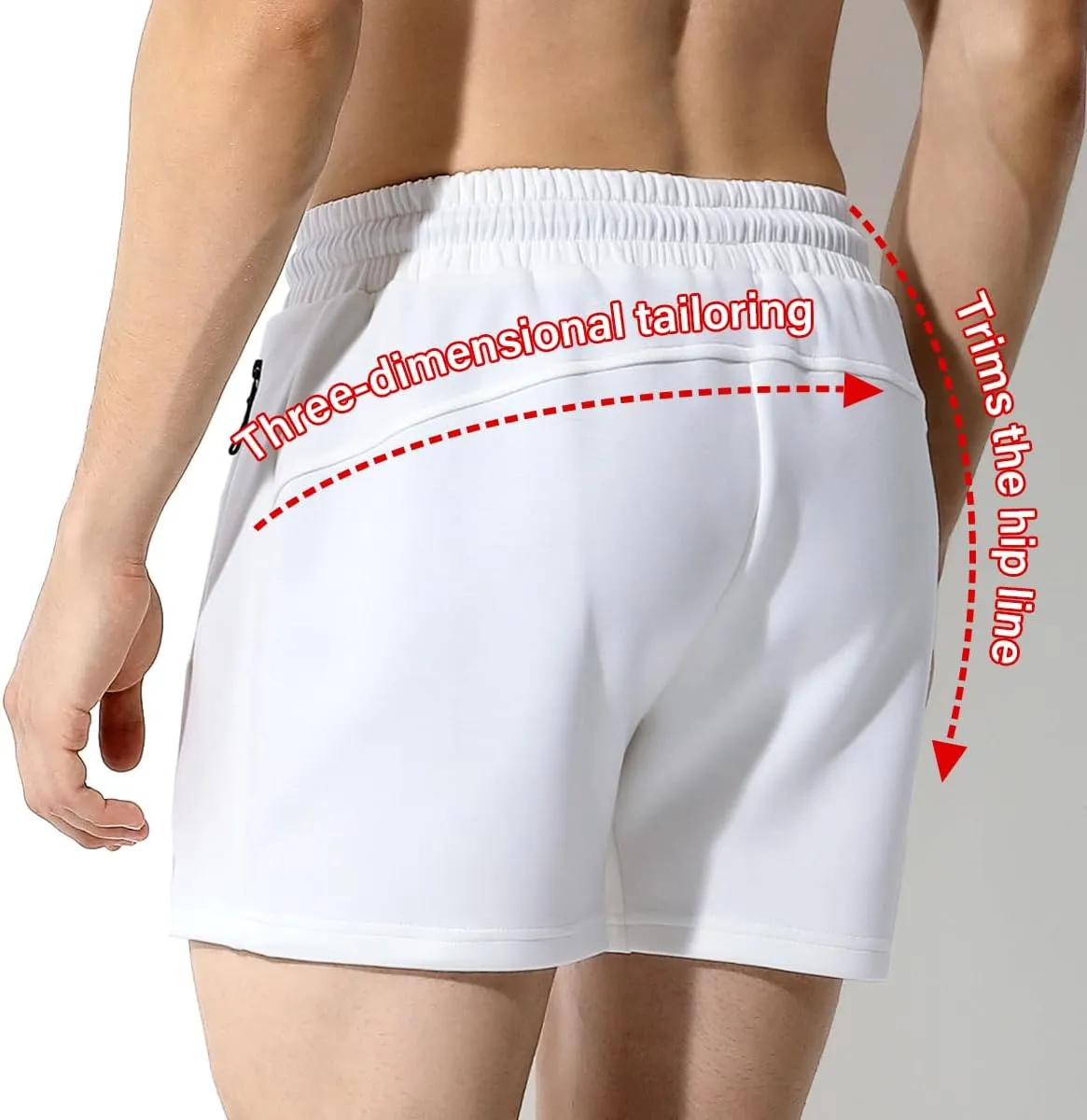 Arjen Kroos Mens Running Shorts, 3 Inch Athletic Shorts for Men Quick Dry, Drawstring Gym Shorts with Zipper Pockets