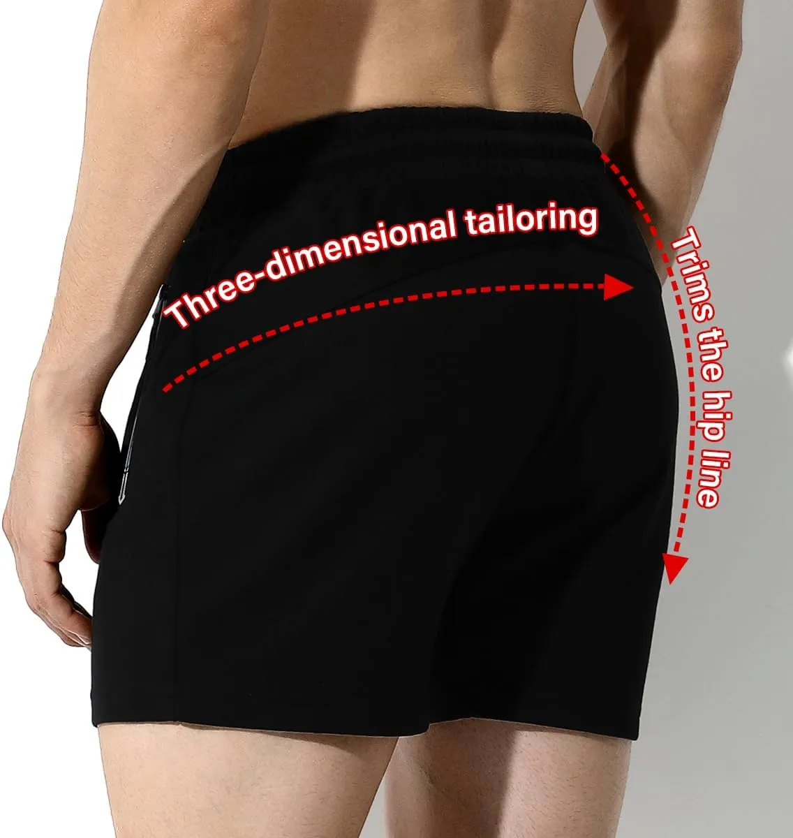 Arjen Kroos Mens Running Shorts, 3 Inch Athletic Shorts for Men Quick Dry, Drawstring Gym Shorts with Zipper Pockets