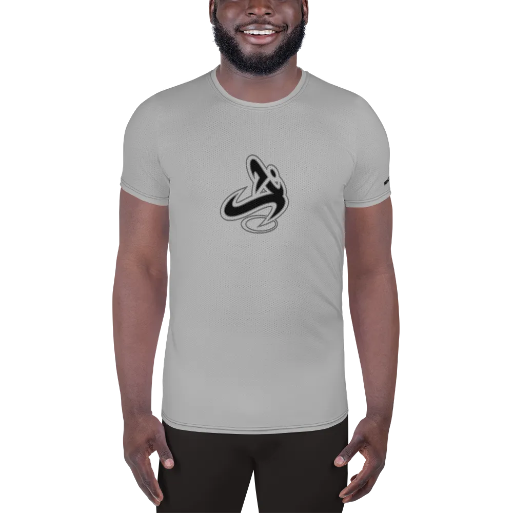 Athletic Apparatus Grey 2 Black logo Men's Athletic T-shirt