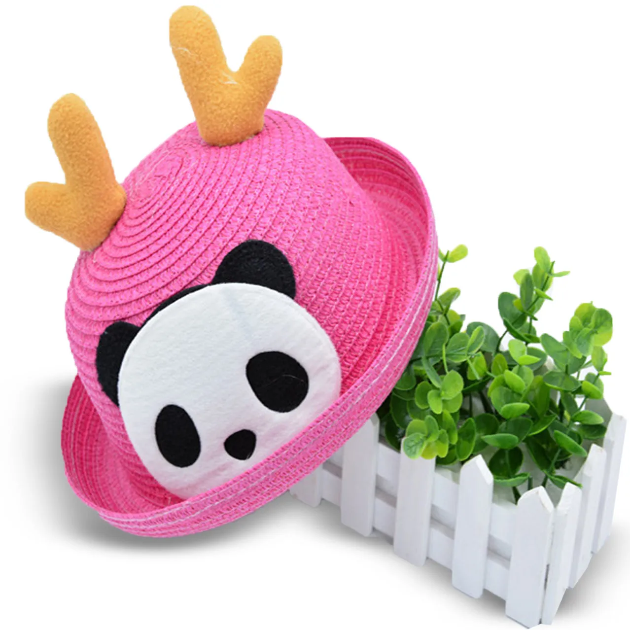 Babymoon Panda Baby Summer Spring Kids Cap with String | 2-8 Years | Pink