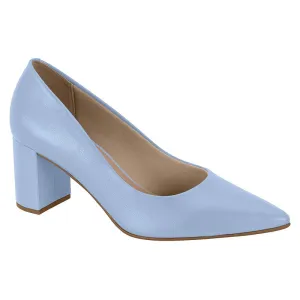 Beira Rio 4241-200 Pointy Toe Block Heel Pump in Jeans Napa