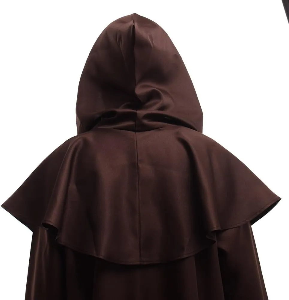 BLESSUME Friar Medieval Hooded Robe Monk Renaissance Priest Halloween Cosplay Costume