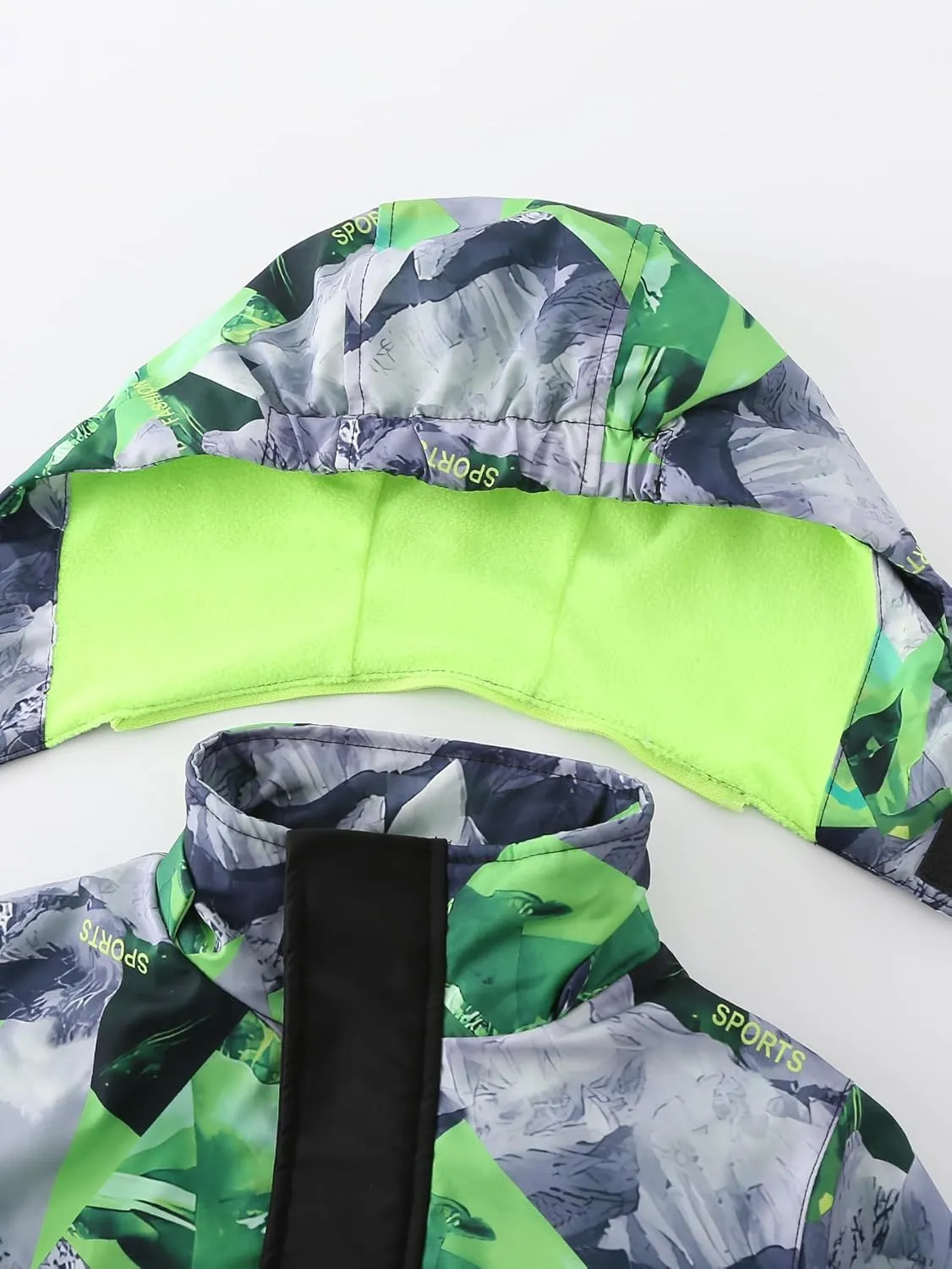 Boys Rain Jacket Lightweight Waterproof Hooded Fleece Lined Raincoat Windbreakers