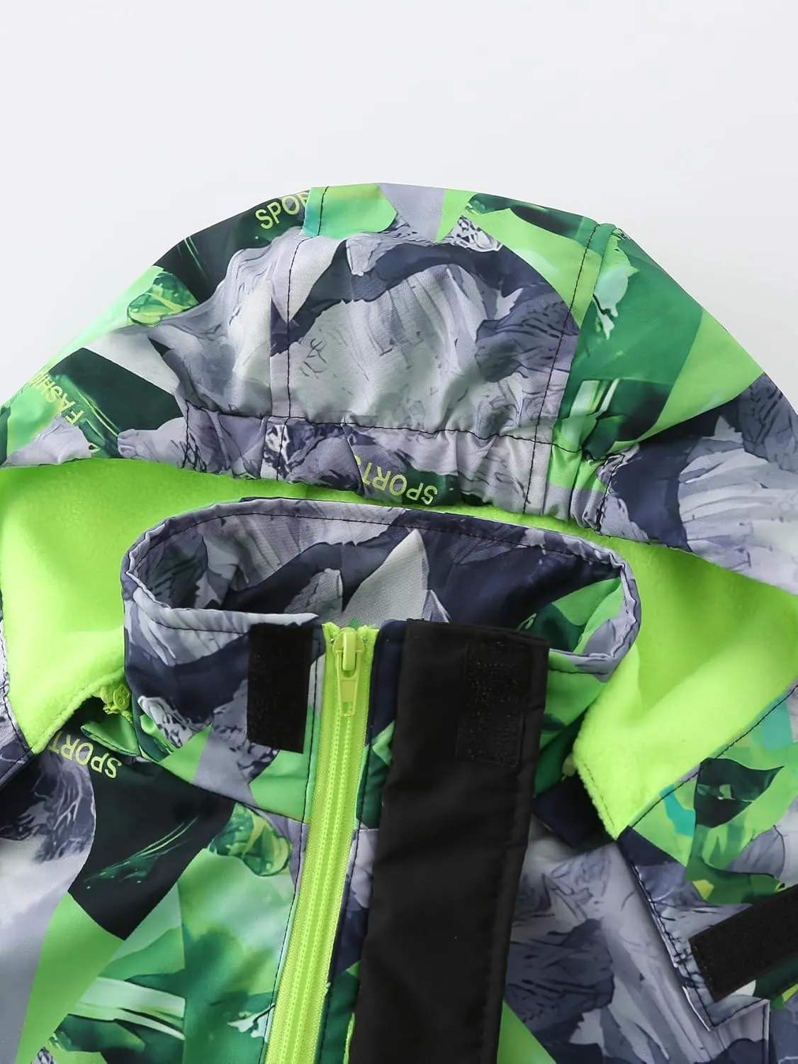 Boys Rain Jacket Lightweight Waterproof Hooded Fleece Lined Raincoat Windbreakers