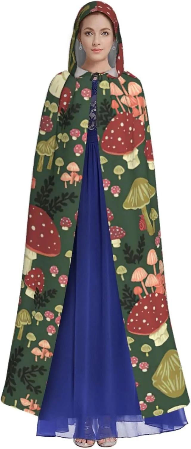 Bright Mushrooms Art Cape Cloak Adults Hooded Cloak For Women Men Halloween Costumes Christmas Cosplay