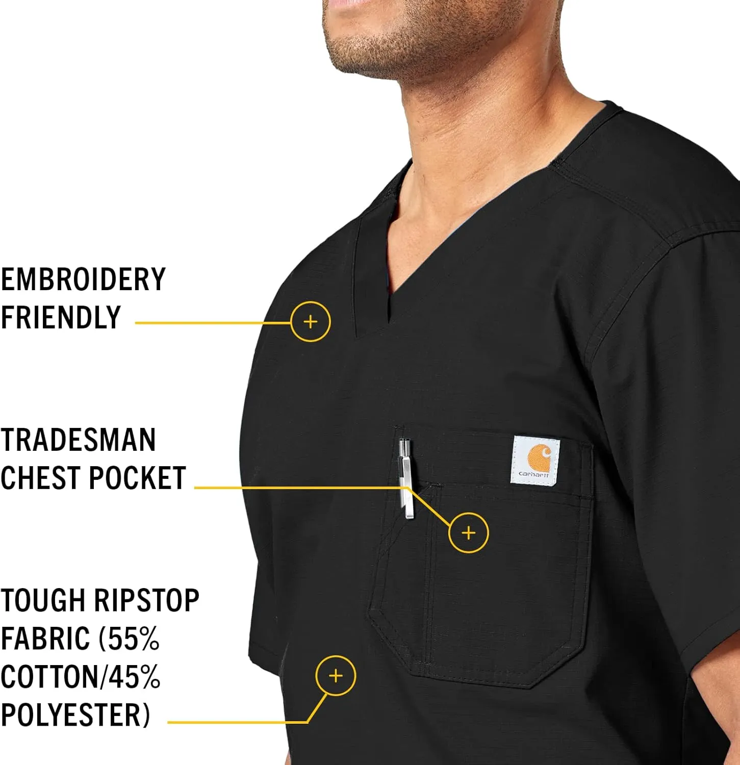Carhartt Men's Ripstop Men's Utility Scrub Top