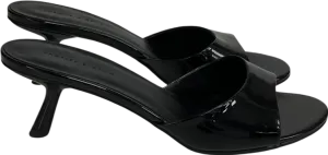 Charles & Keith Patent Slant Heel Mules - Black Patent UK 5 EU 38 