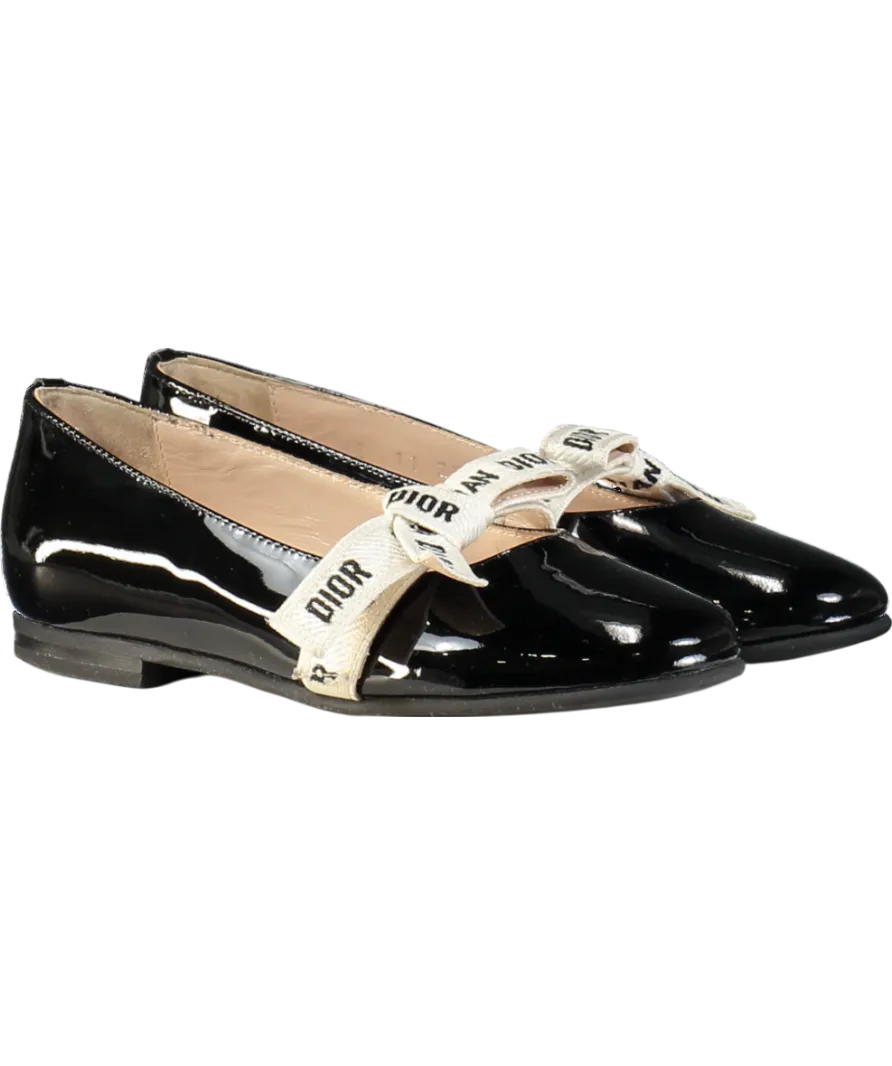 Christian Dior Black Patent Leather Ballet Flats UK 11.5 EU 30 