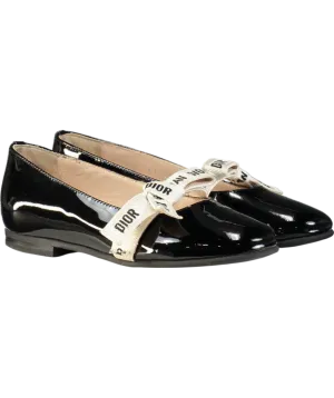 Christian Dior Black Patent Leather Ballet Flats UK 11.5 EU 30 