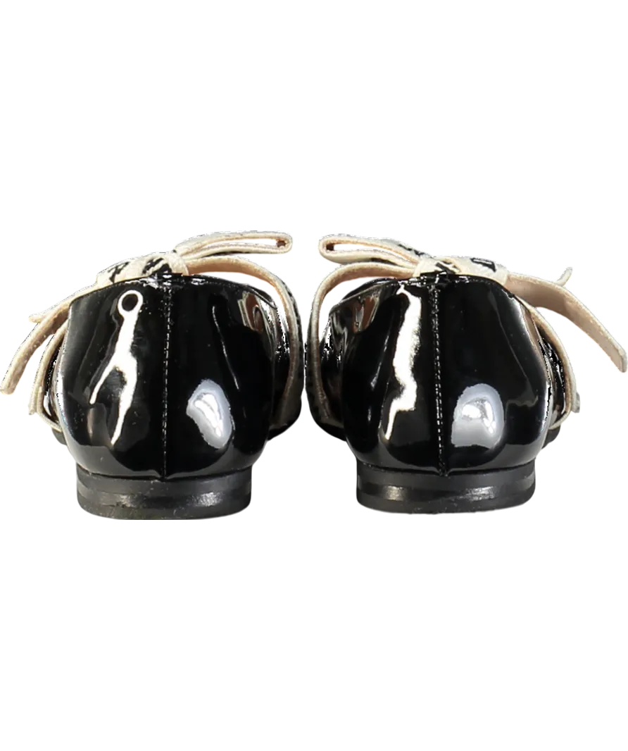 Christian Dior Black Patent Leather Ballet Flats UK 11.5 EU 30 