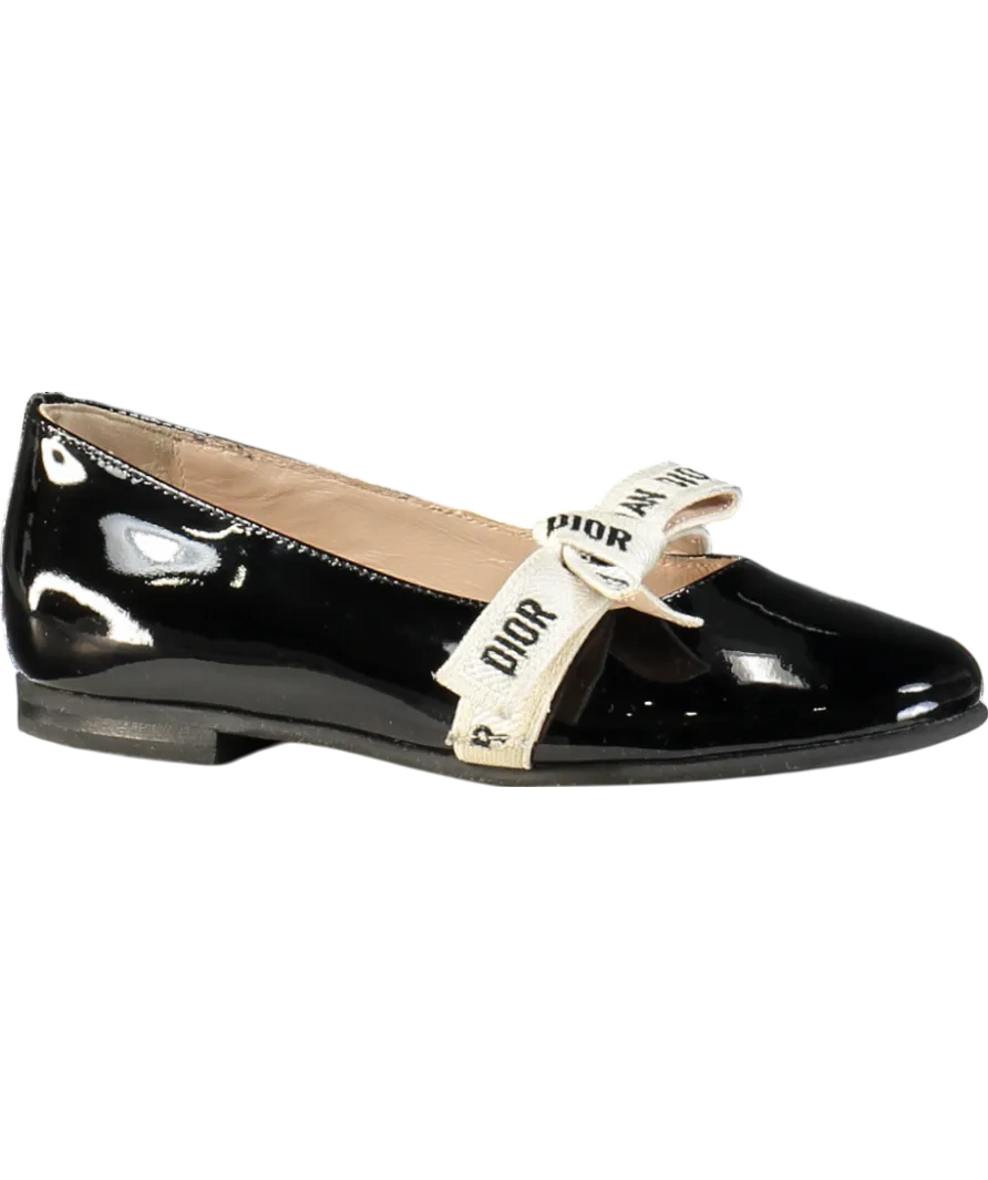 Christian Dior Black Patent Leather Ballet Flats UK 11.5 EU 30 