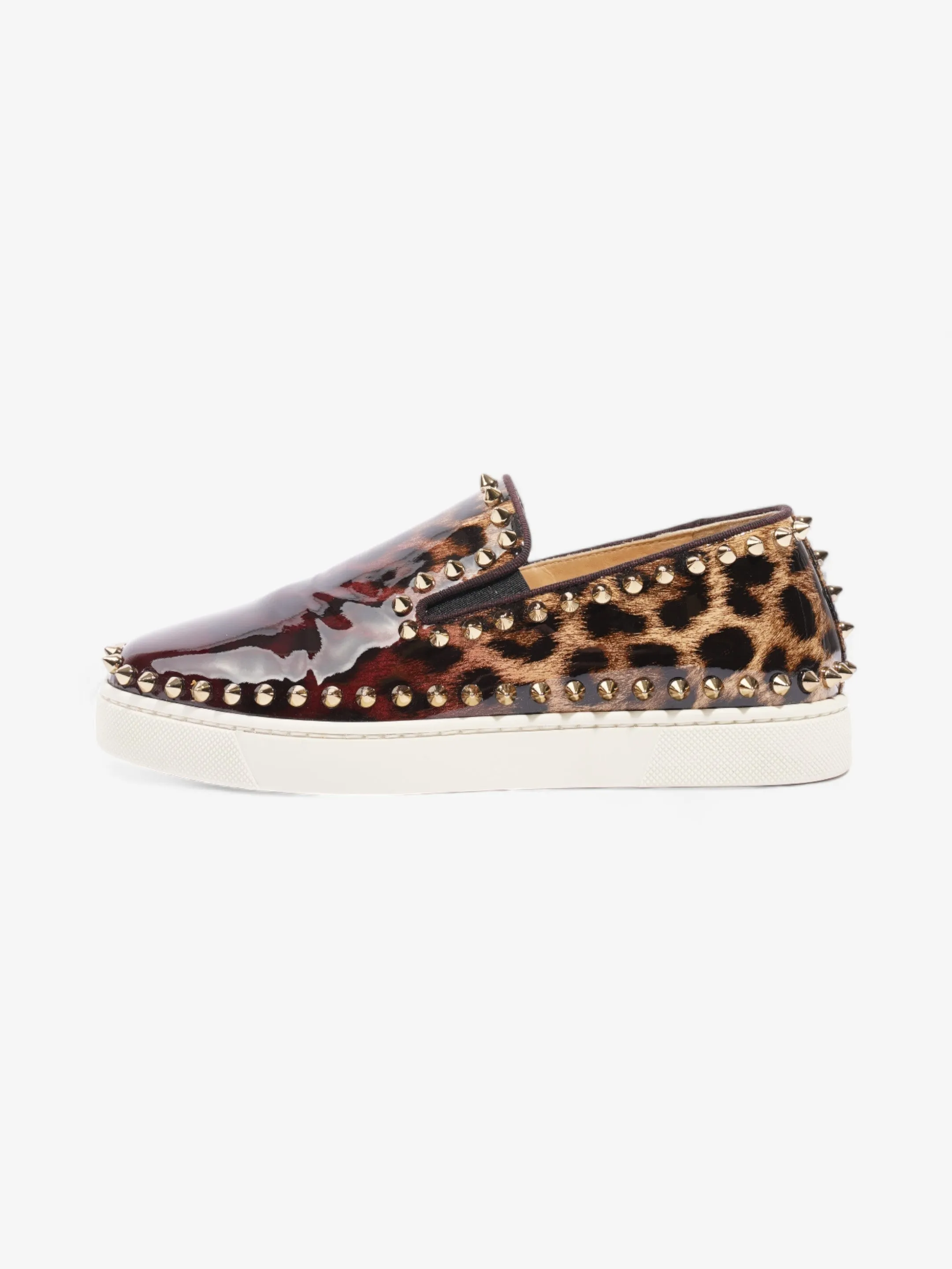 Christian Louboutin Pik Boat Bronze / Leopard Patent Leather EU 35.5 UK 2.5