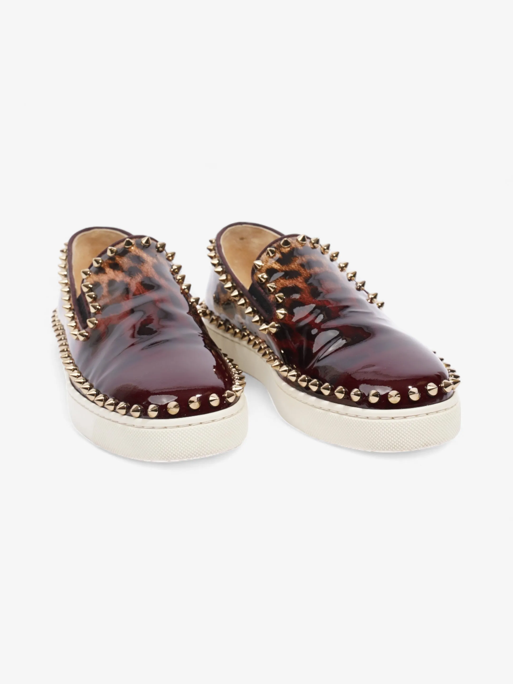 Christian Louboutin Pik Boat Bronze / Leopard Patent Leather EU 35.5 UK 2.5