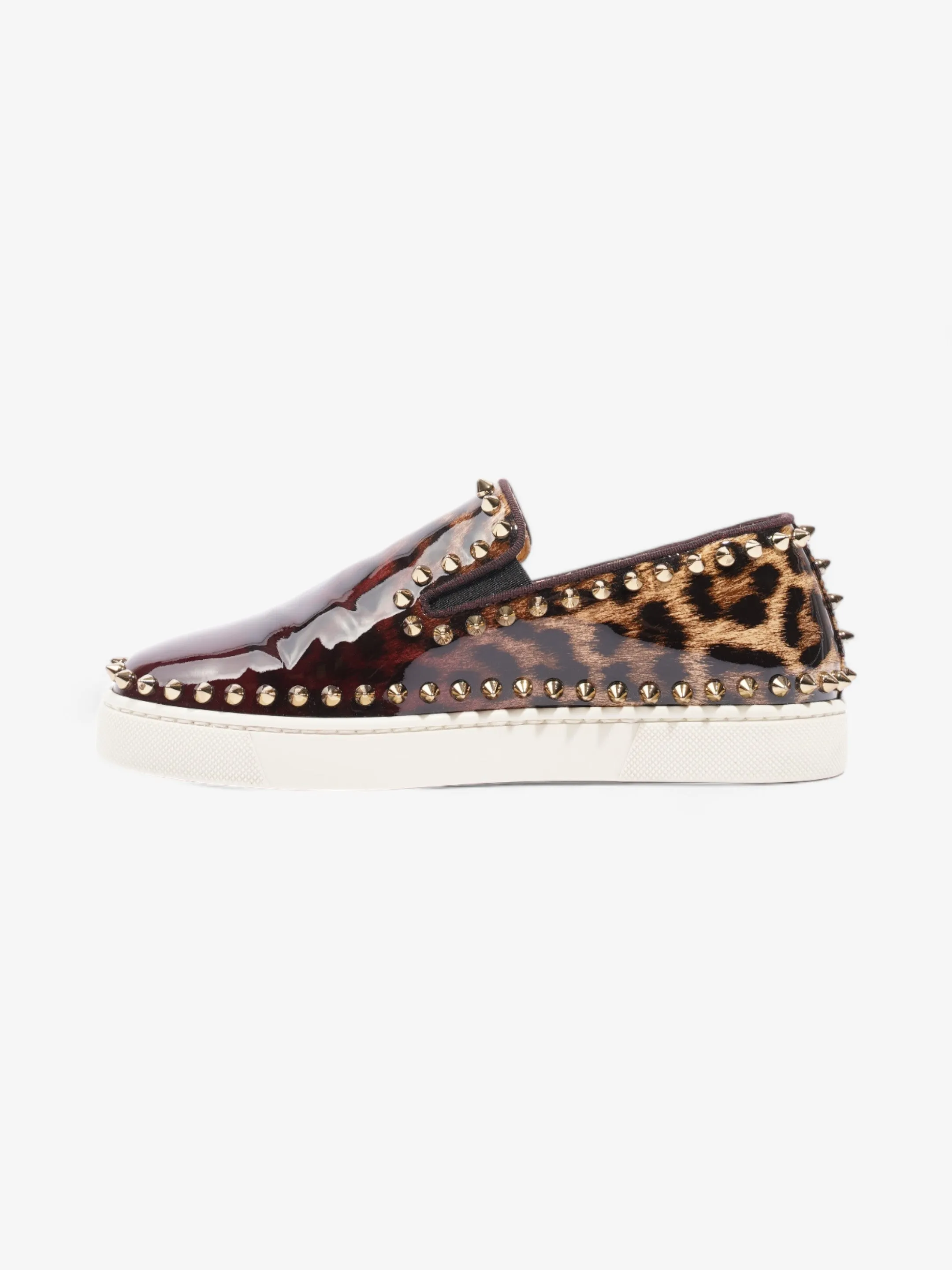 Christian Louboutin Pik Boat Bronze / Leopard Patent Leather EU 35.5 UK 2.5