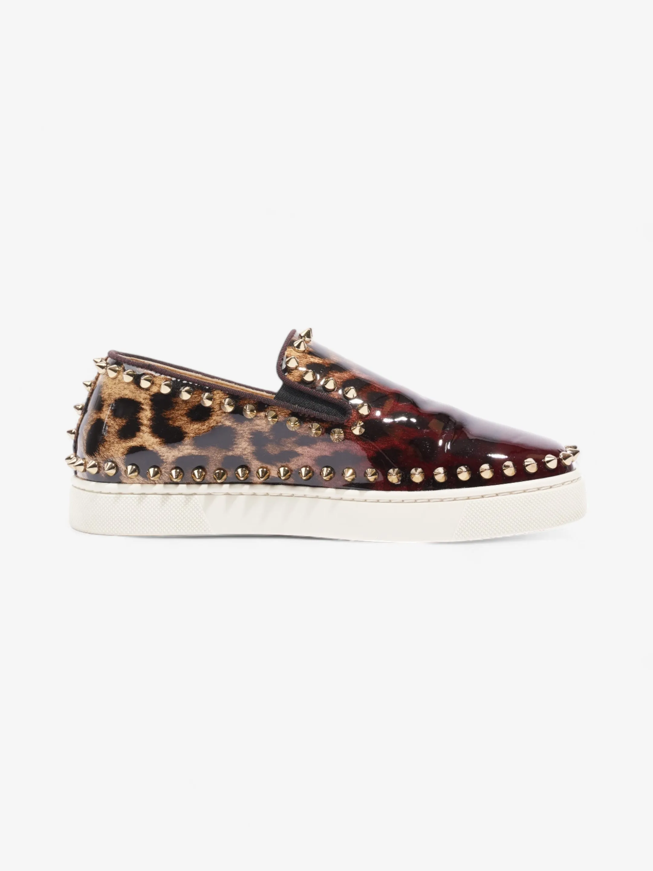 Christian Louboutin Pik Boat Bronze / Leopard Patent Leather EU 35.5 UK 2.5