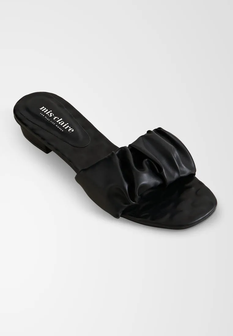 Christie Crumpled Wide Strap Low Heels
