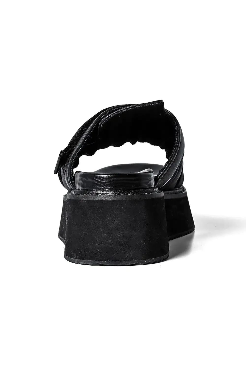 Coated Goat Suede Velcro Sandal