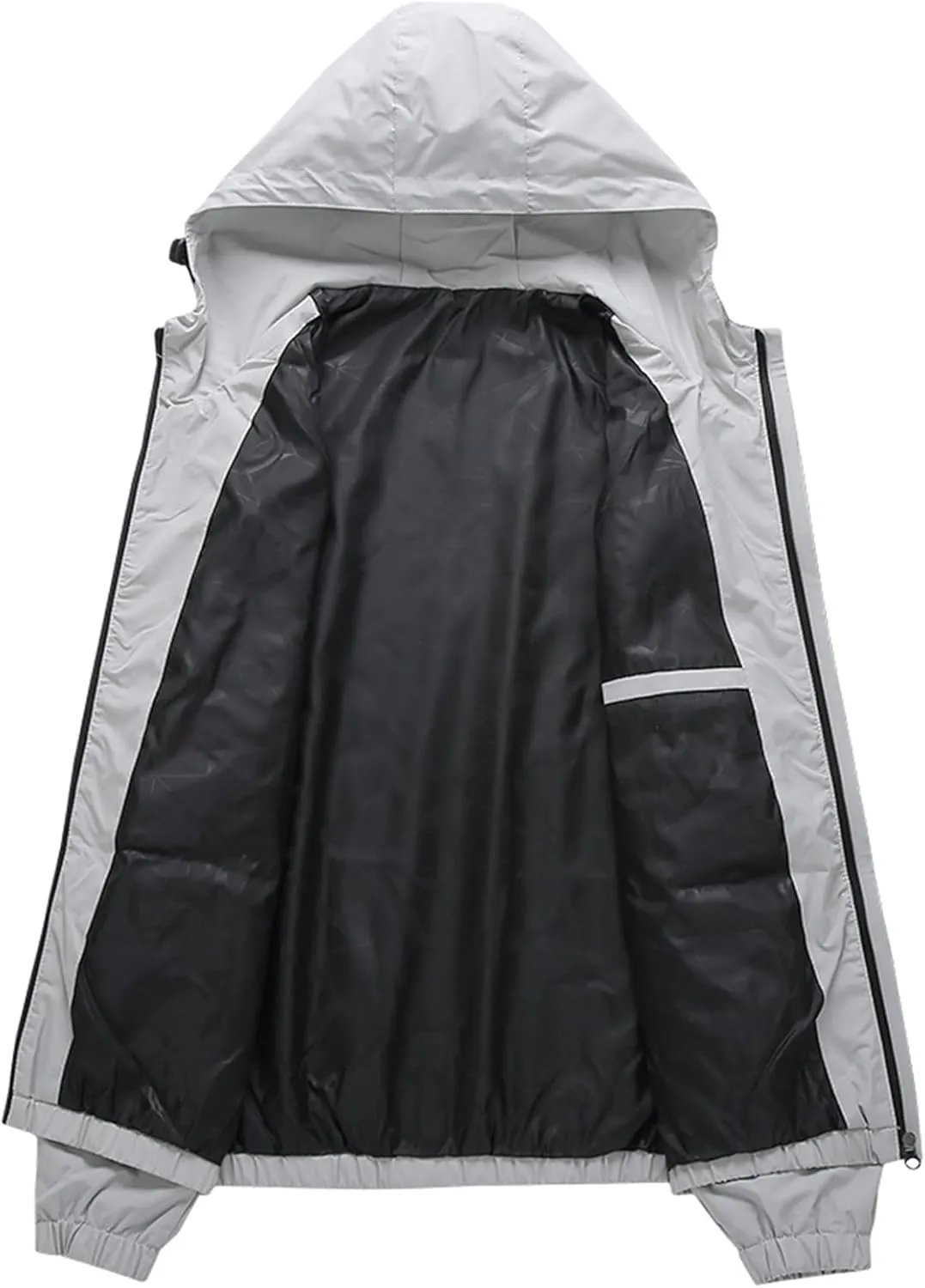 Custom Jacket for Men Lightweight Windbreaker Jacket Personalized Logo Text Zip Up Hooded Coat