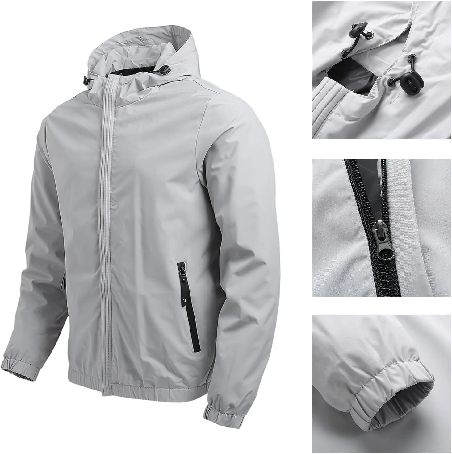 Custom Lightweight Softshell Jacket for Men Add Your Logo Text Workwear Team Uniform Hooded Windbreaker Coat