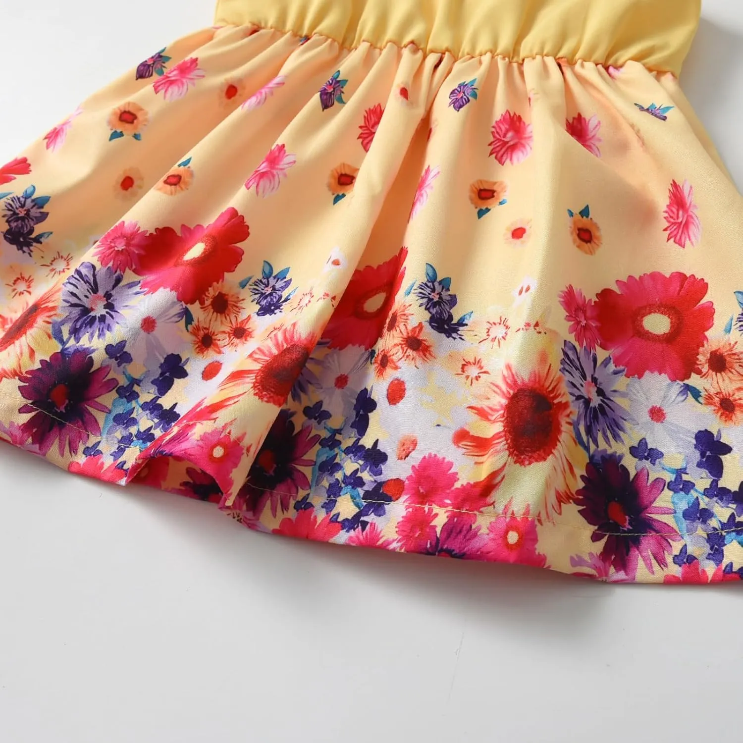 Derouetkia Infant Baby Girl Dress Summer Halter Sleeveless Flower Dresses Toddler Beach Sundress with Hat