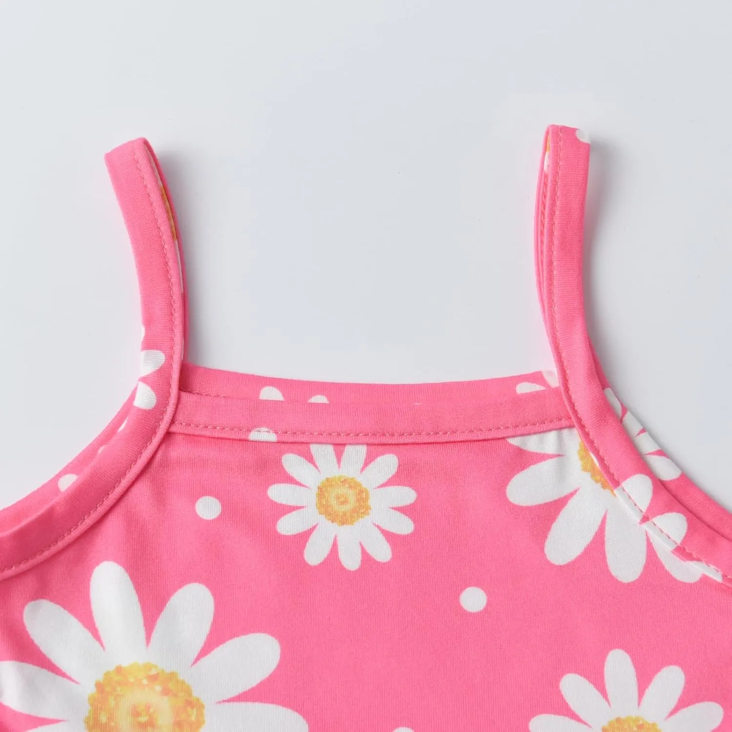 Derouetkia Infant Baby Girl Dress Summer Halter Sleeveless Flower Dresses Toddler Beach Sundress with Hat