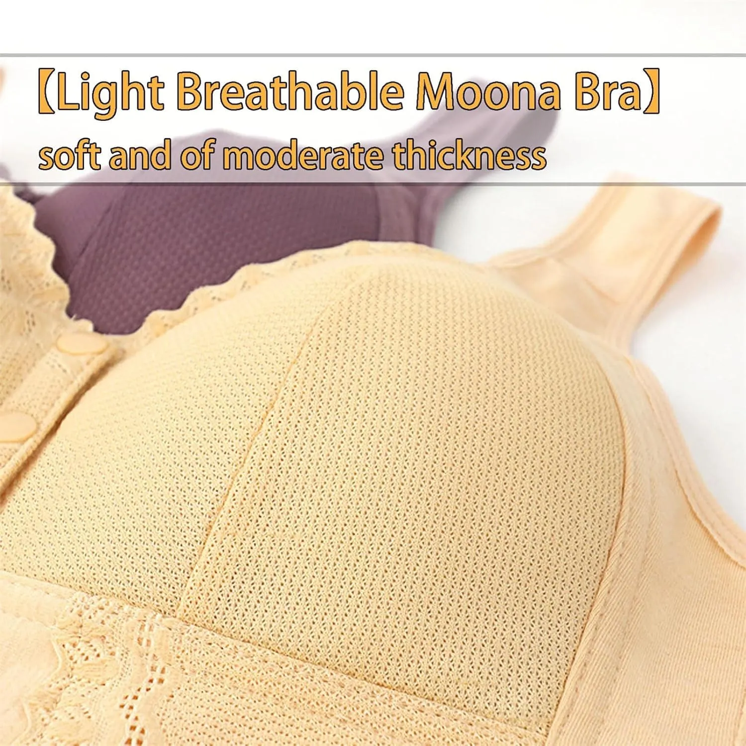 Evybliss Moona Bra - Front Closure Breathable Bra for Seniors