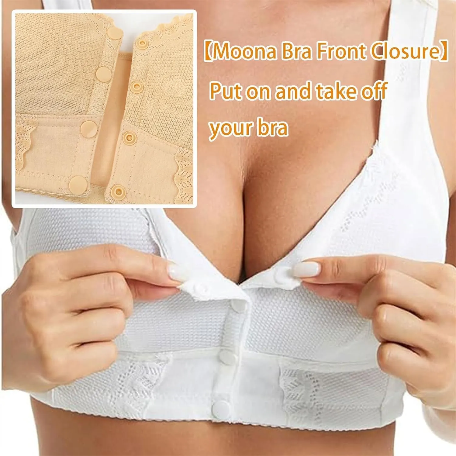 Evybliss Moona Bra - Front Closure Breathable Bra for Seniors