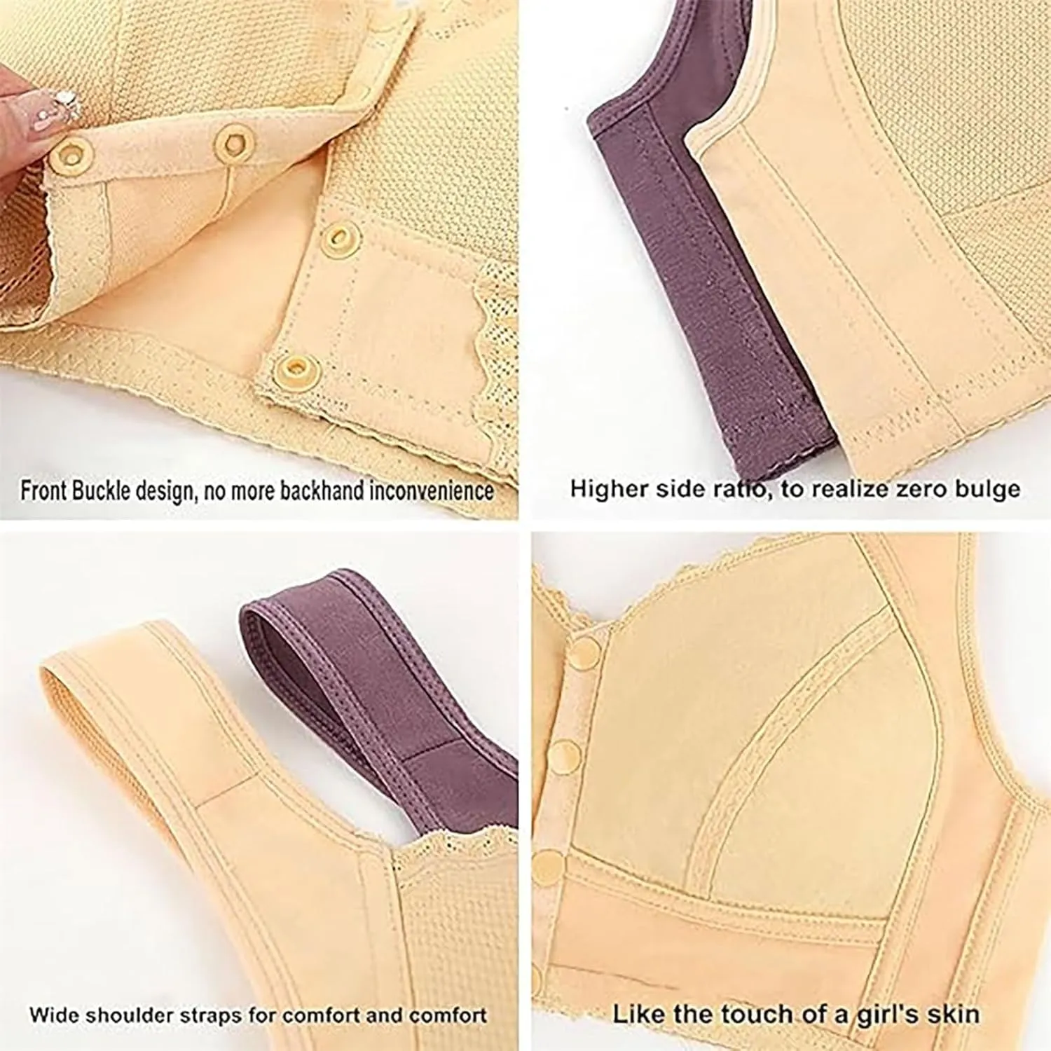 Evybliss Moona Bra - Front Closure Breathable Bra for Seniors