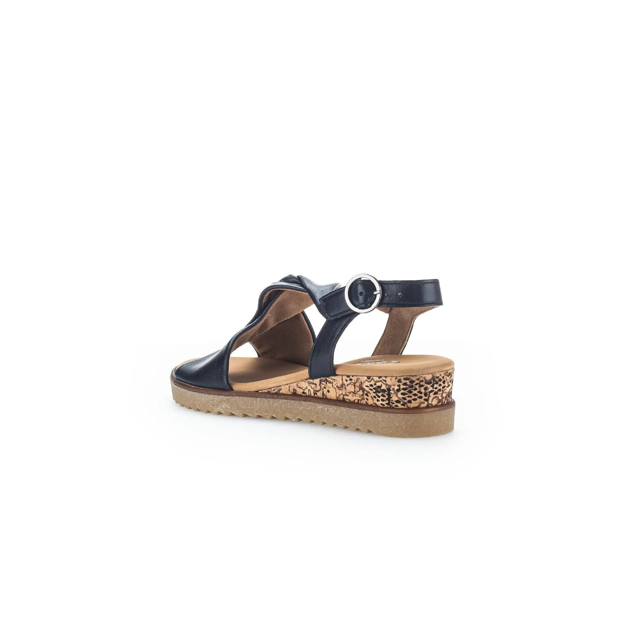 Gabor 42.751.26 Rich Ladies Navy Blue Leather Buckle Sandals