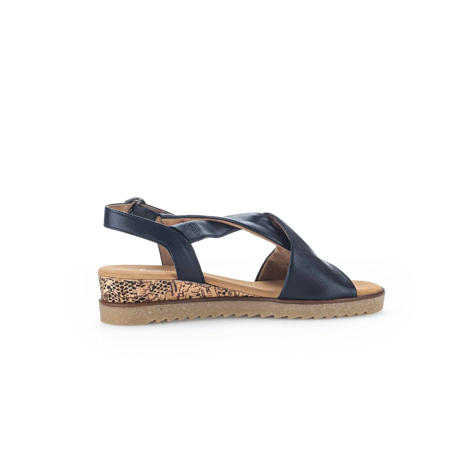 Gabor 42.751.26 Rich Ladies Navy Blue Leather Buckle Sandals