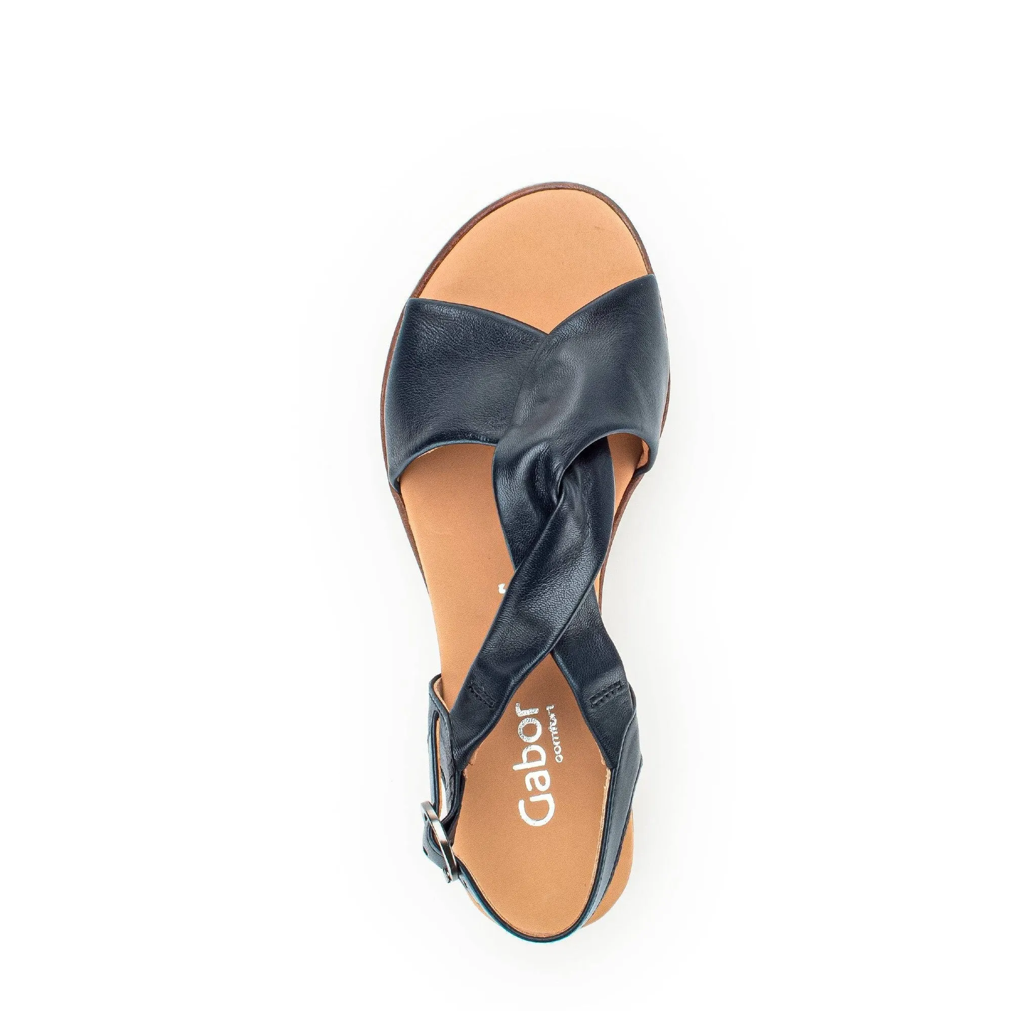Gabor 42.751.26 Rich Ladies Navy Blue Leather Buckle Sandals