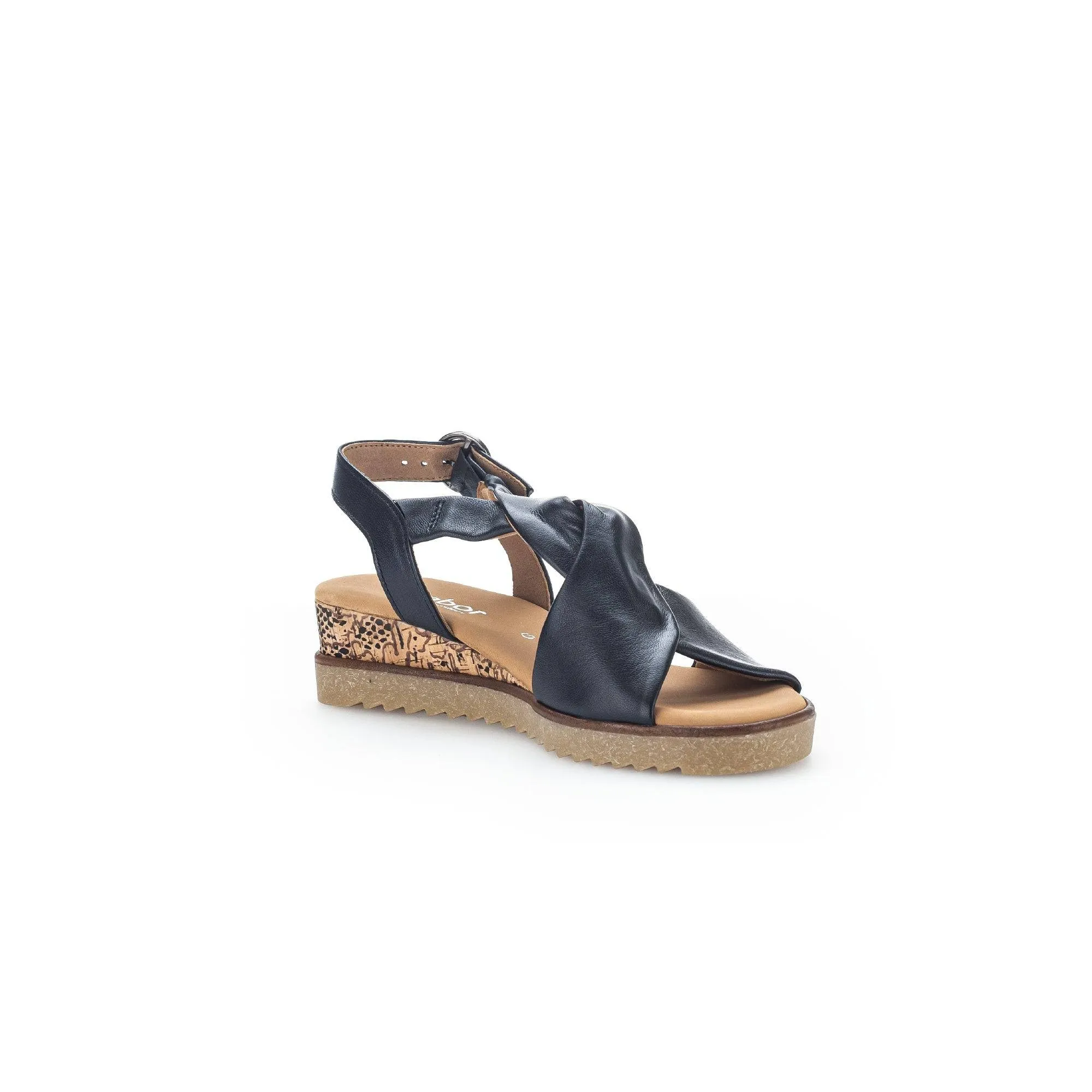 Gabor 42.751.26 Rich Ladies Navy Blue Leather Buckle Sandals