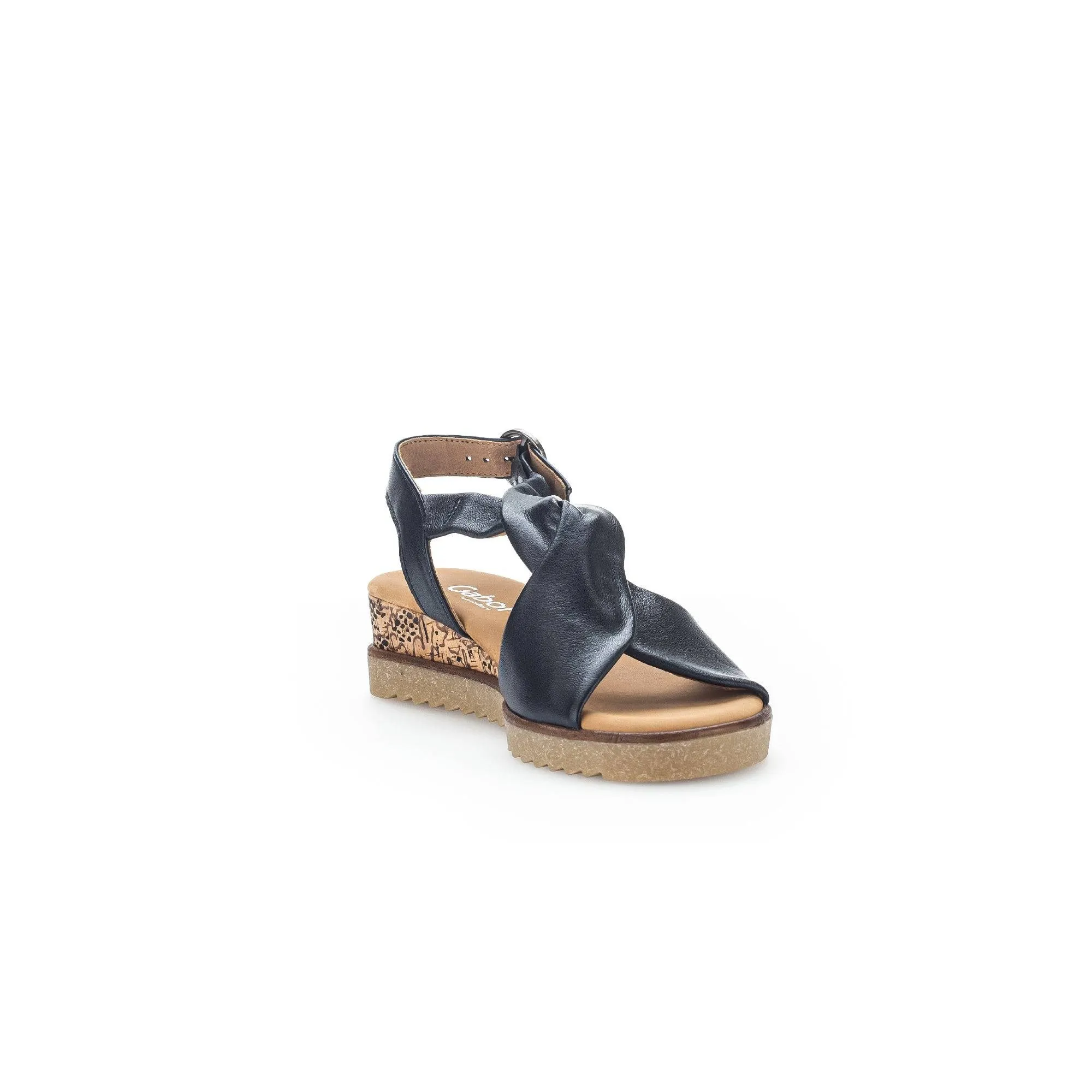 Gabor 42.751.26 Rich Ladies Navy Blue Leather Buckle Sandals