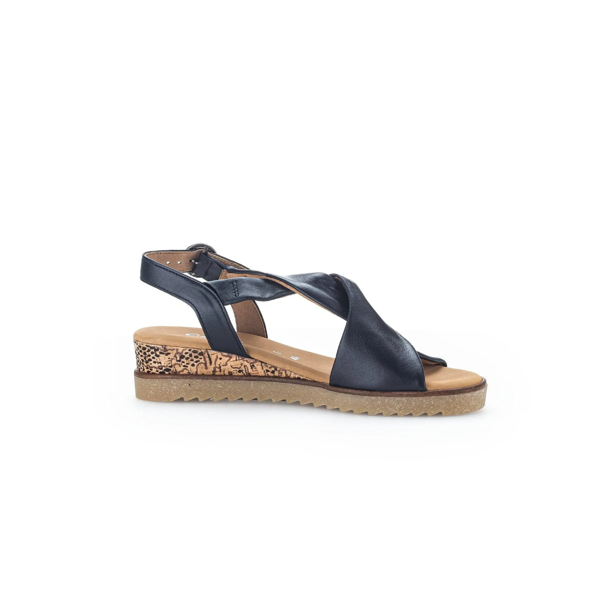 Gabor 42.751.26 Rich Ladies Navy Blue Leather Buckle Sandals