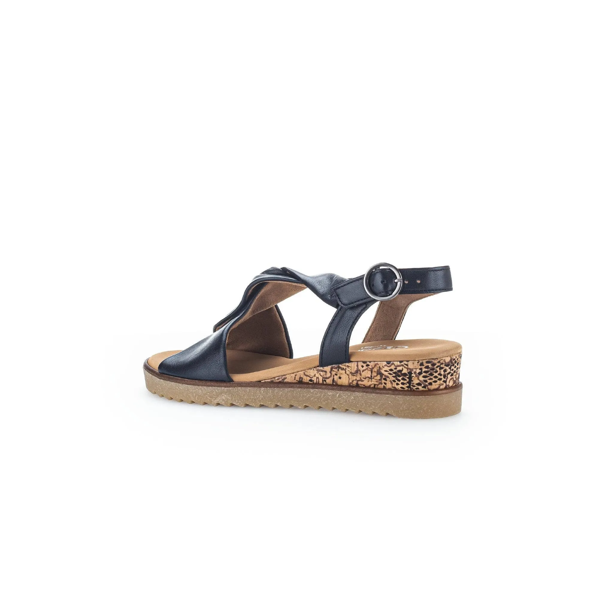 Gabor 42.751.26 Rich Ladies Navy Blue Leather Buckle Sandals