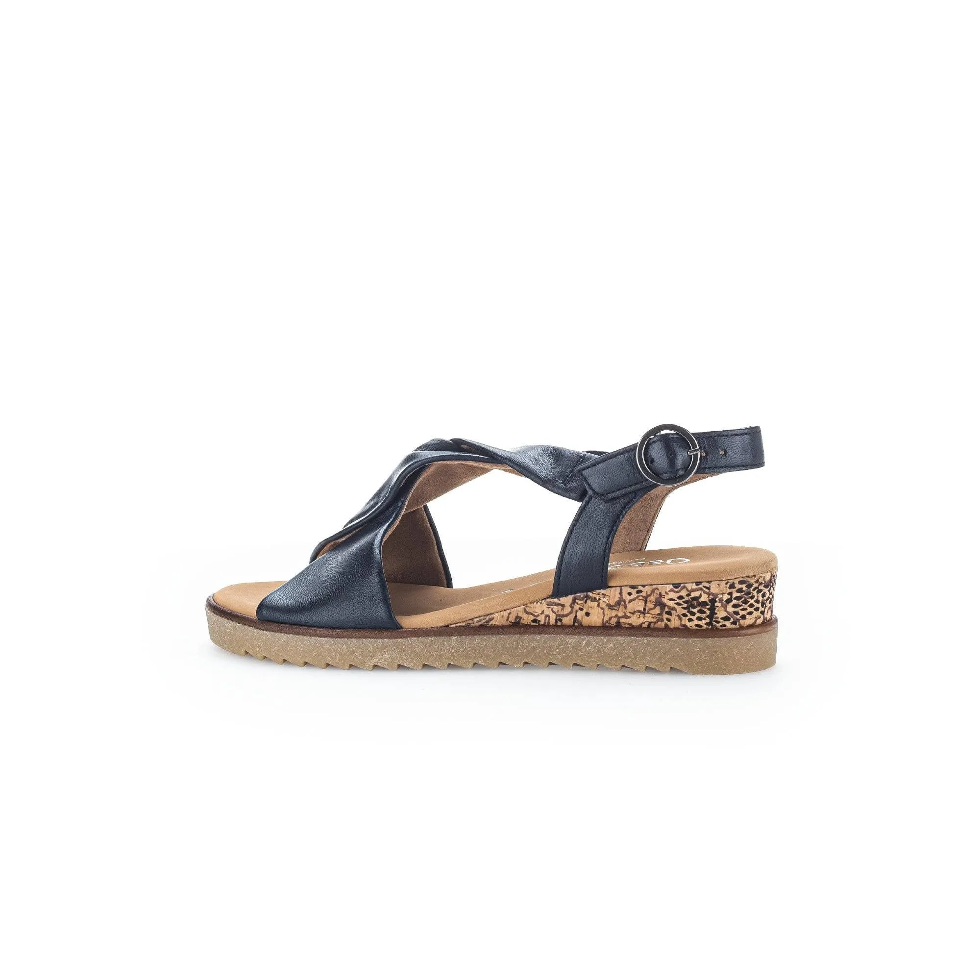 Gabor 42.751.26 Rich Ladies Navy Blue Leather Buckle Sandals