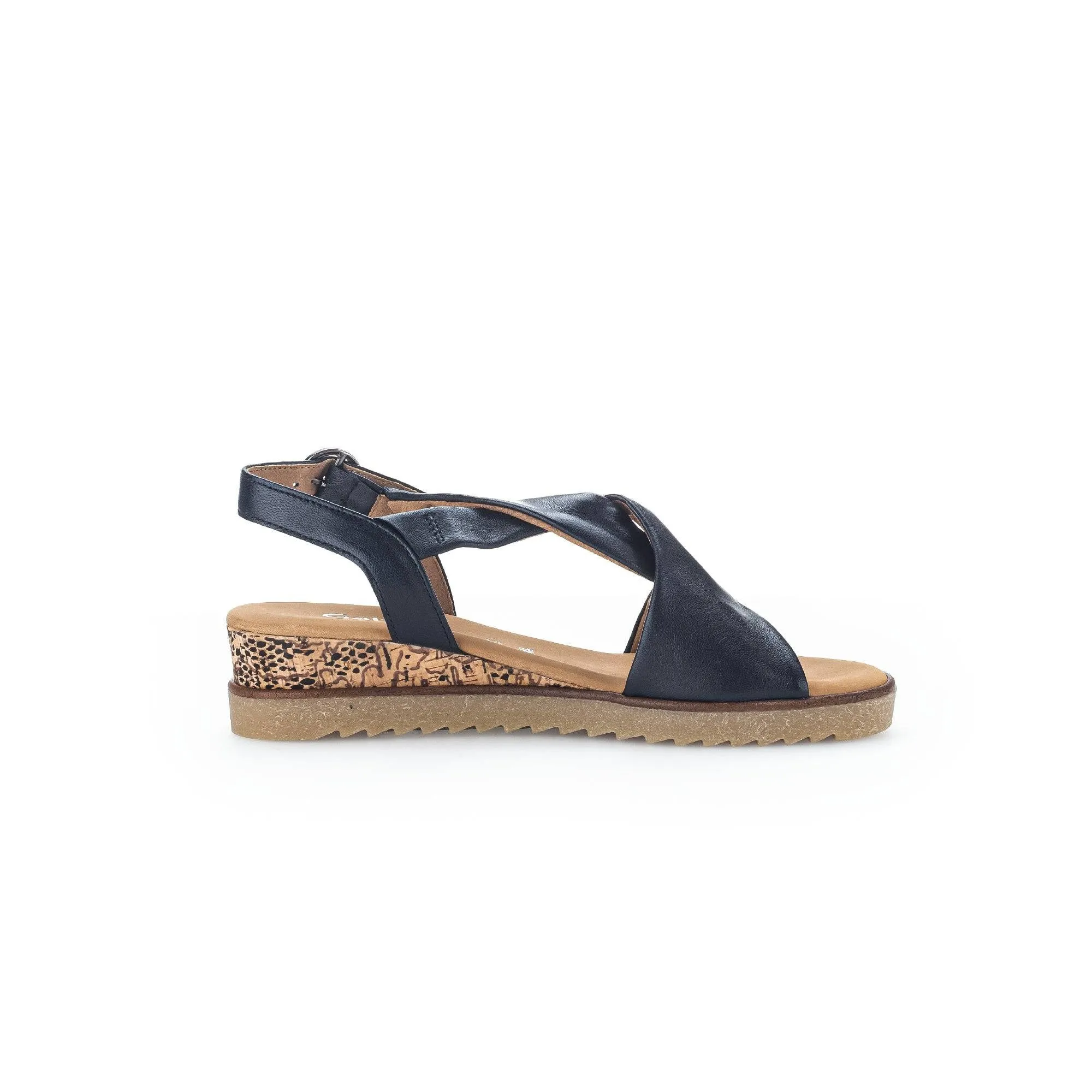Gabor 42.751.26 Rich Ladies Navy Blue Leather Buckle Sandals