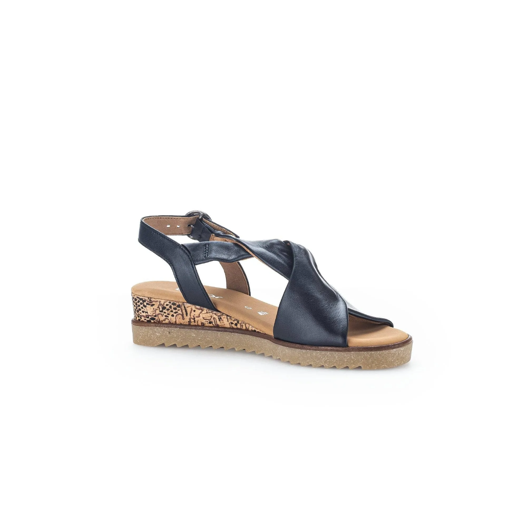 Gabor 42.751.26 Rich Ladies Navy Blue Leather Buckle Sandals