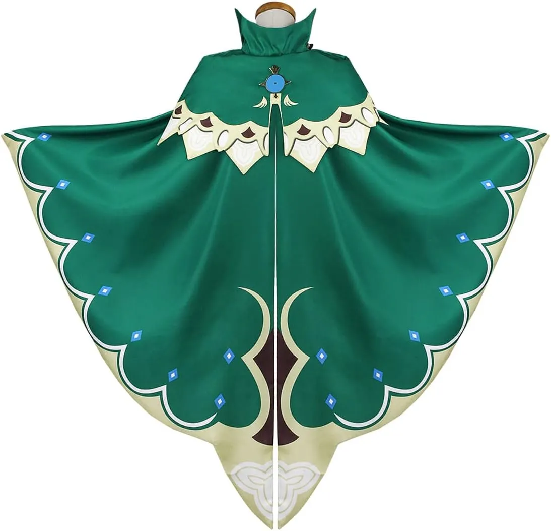 GenshinImpact Venti Cosplay Outfits Women Venti Dress Cloak Cape Suit Hat Full Set Halloween
