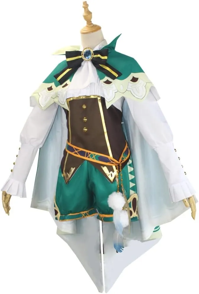 GenshinImpact Venti Cosplay Outfits Women Venti Dress Cloak Cape Suit Hat Full Set Halloween