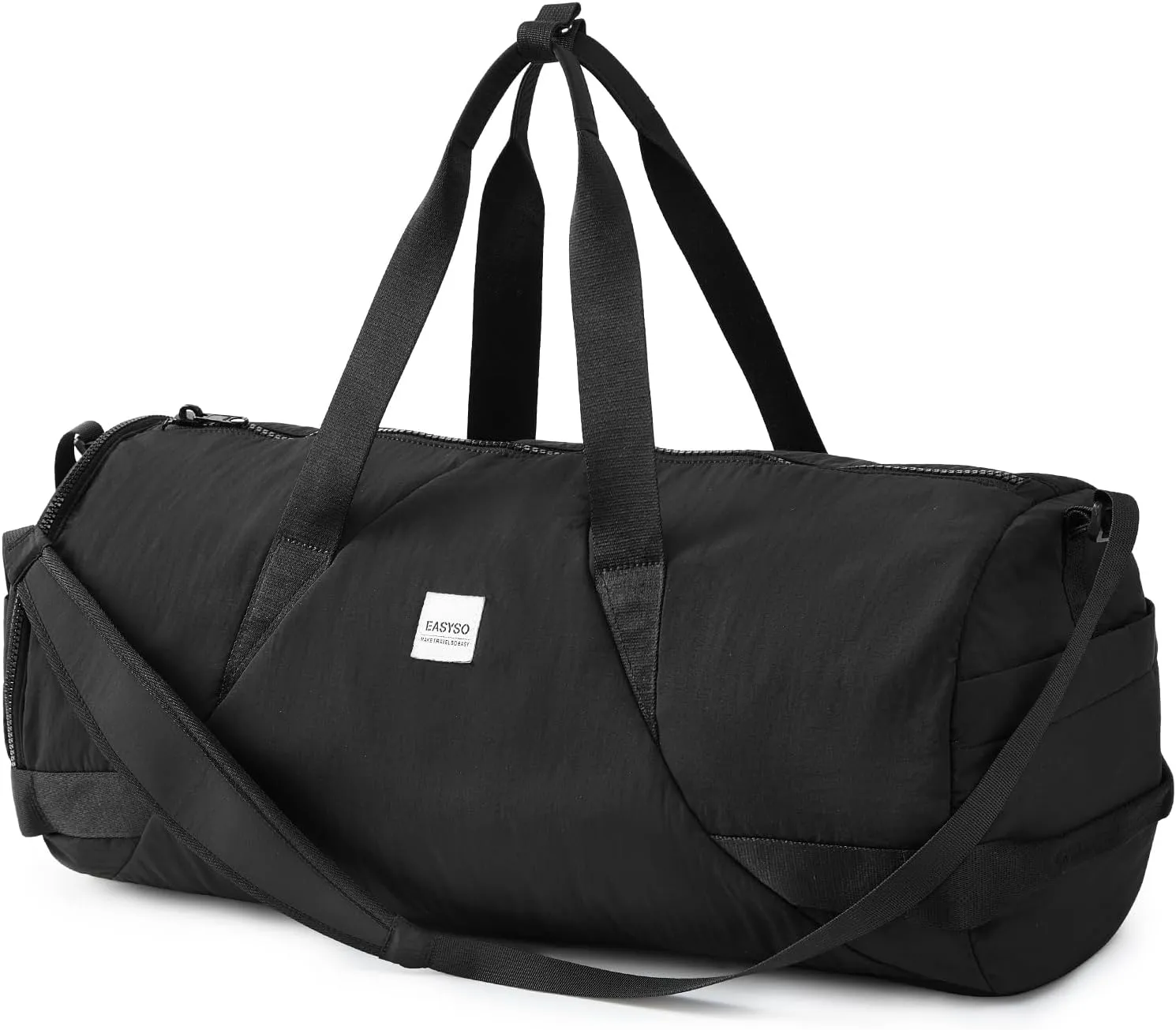 Gym Bag for Men Women,35L Small Fitness Workout Sports Bag with Wet Pocket & Shoe Compartment, Water Resistant Overnight Weekender Duffel(Black)