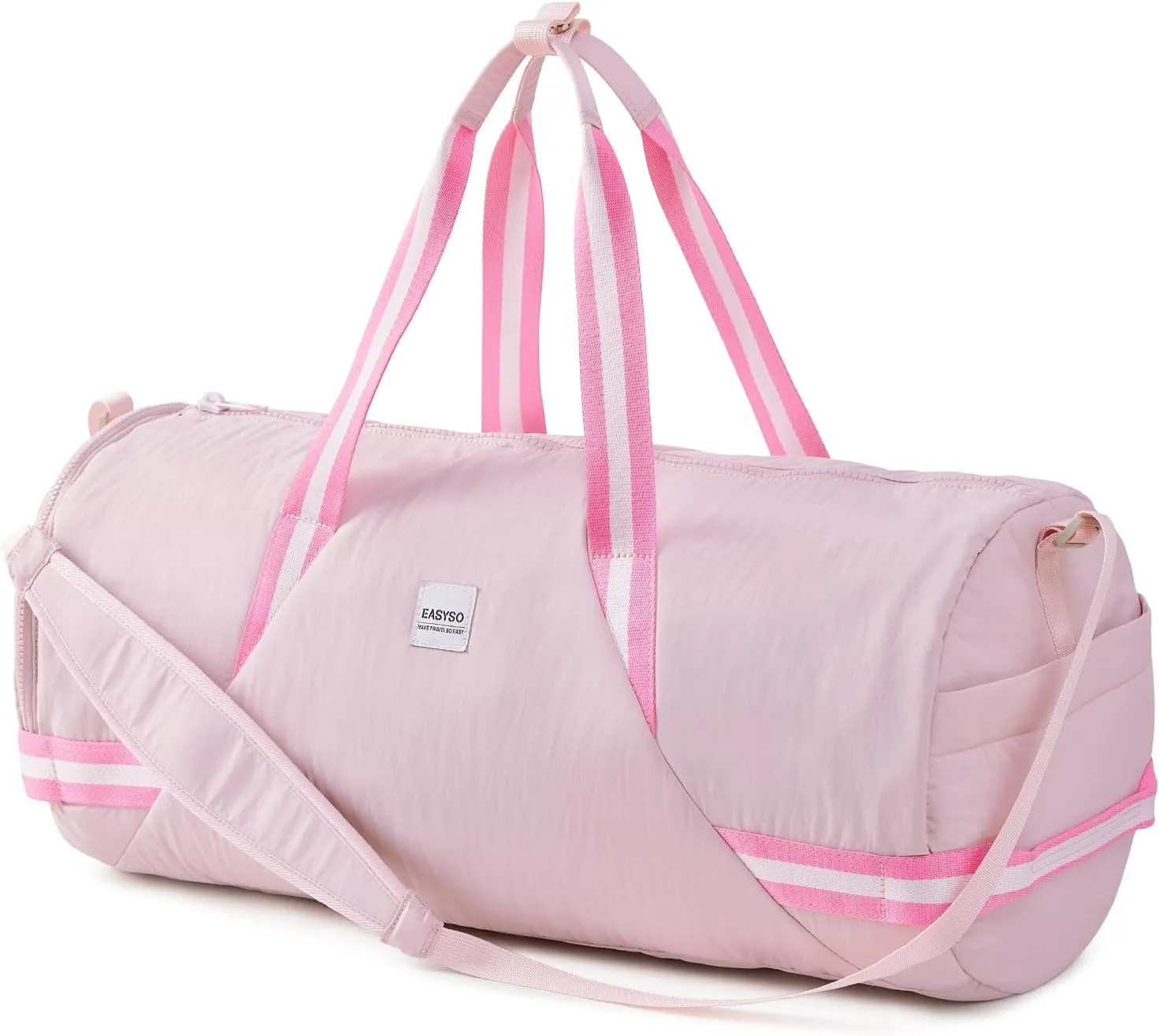 Gym Bag for Men Women,35L Small Fitness Workout Sports Bag with Wet Pocket & Shoe Compartment, Water Resistant Overnight Weekender Duffel(Pink)
